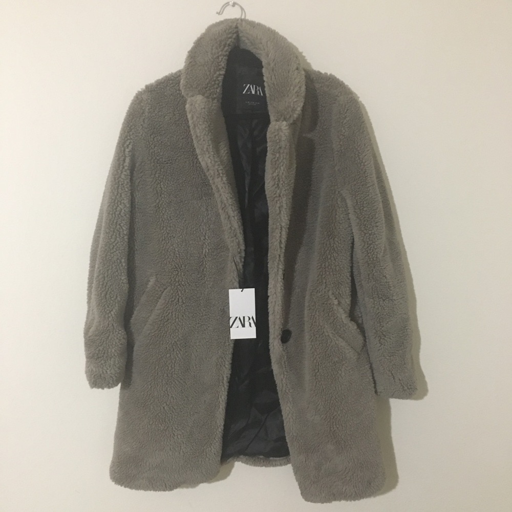 Zara Fleece Faux Fur Teddy Coat NWT